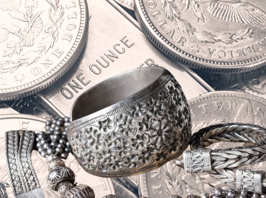 Silver Coins and Jewelry